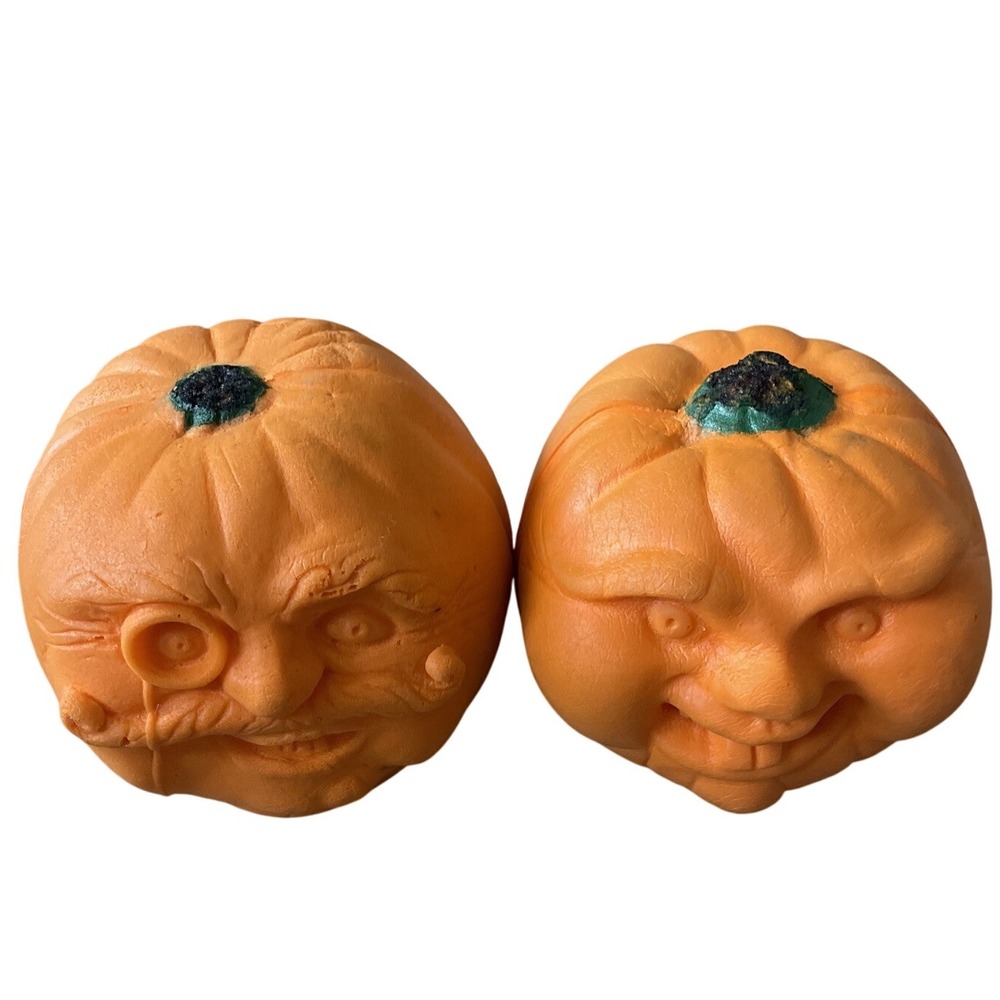 Vtg Scott Port A Fold Todd Masters style Foam Jack O Lantern Pumpkins Halloween